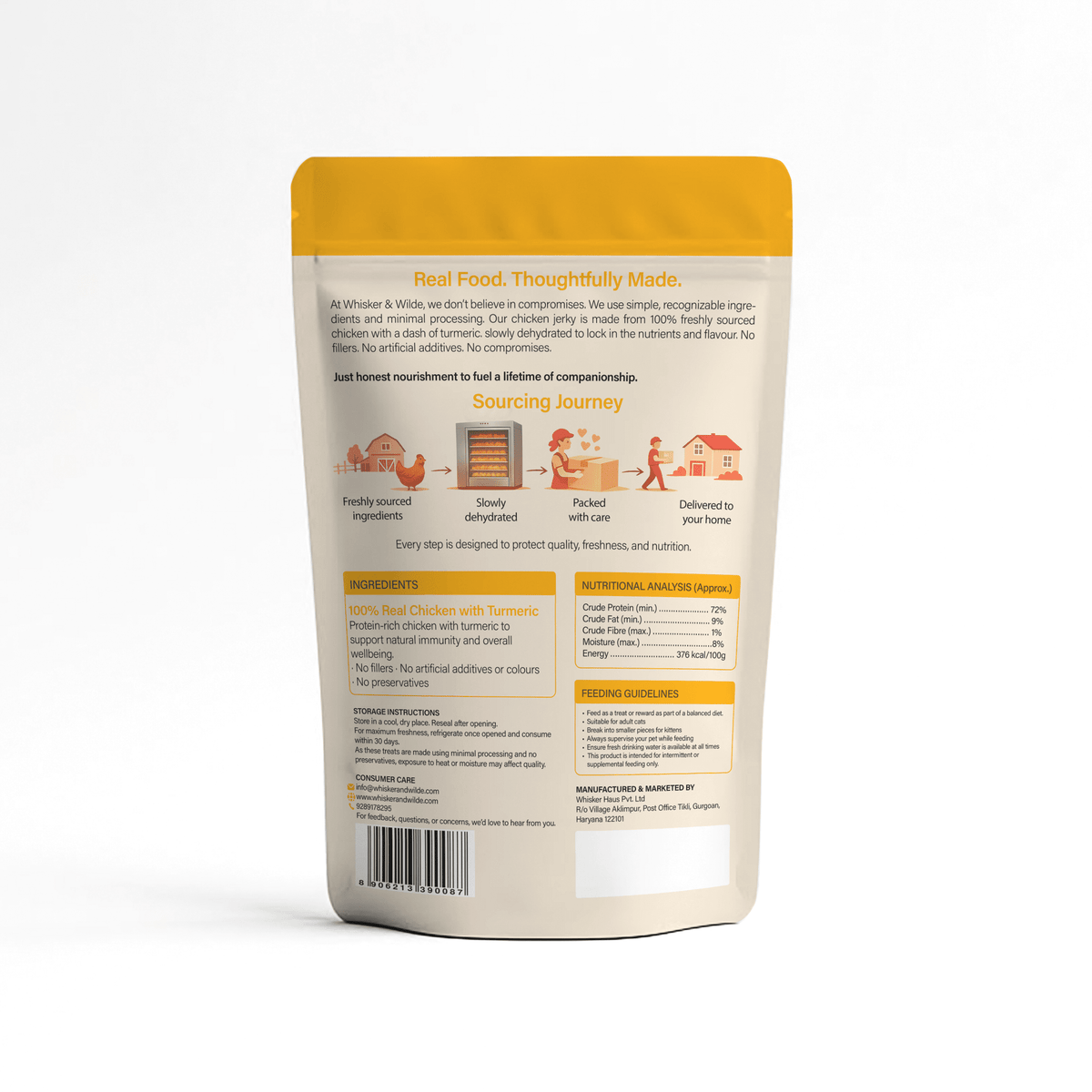 Dehydrated Chicken Jerky – Turmeric (Cat) - Whisker and Wilde