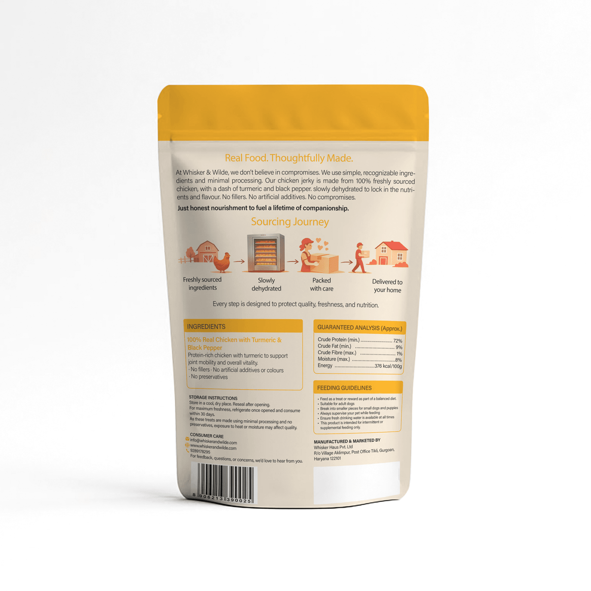 Dehydrated Chicken Jerky – Turmeric (Dog) - Whisker and Wilde